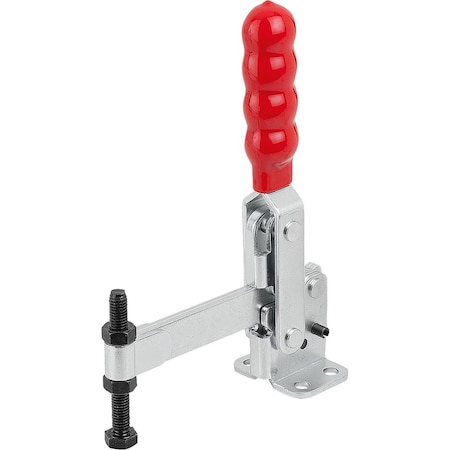 Kipp Toggle Clamp Vertical Std, Horizontal Foot F2=2600, Full Holding Arm M08X60, Steel Zinc Plated, K1258.02600